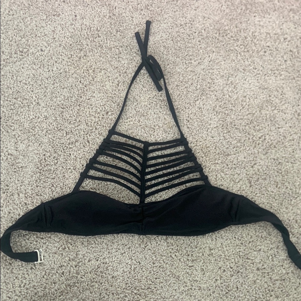 Black Strappy Bikini Top